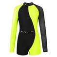 thumbnail image 1 of Haitryli Kids Boys Girls One Piece Sequined Long Sleeve Ballet Dance Leotard Gymnastic Unitard Workout Fitness Jumpsuit Fluorescent Yellow 16, 1 of 3