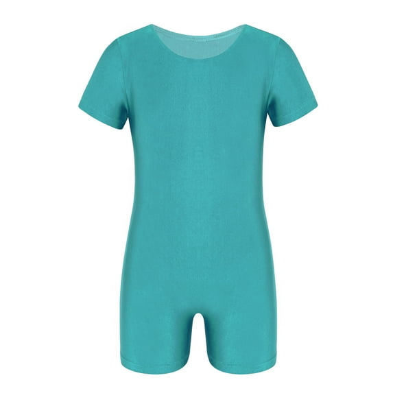 Haitryli Kids Boys Girls Short Sleeves Gymnastics Leotard Jumpsuit One Piece Romper Ballet Dance Green 14