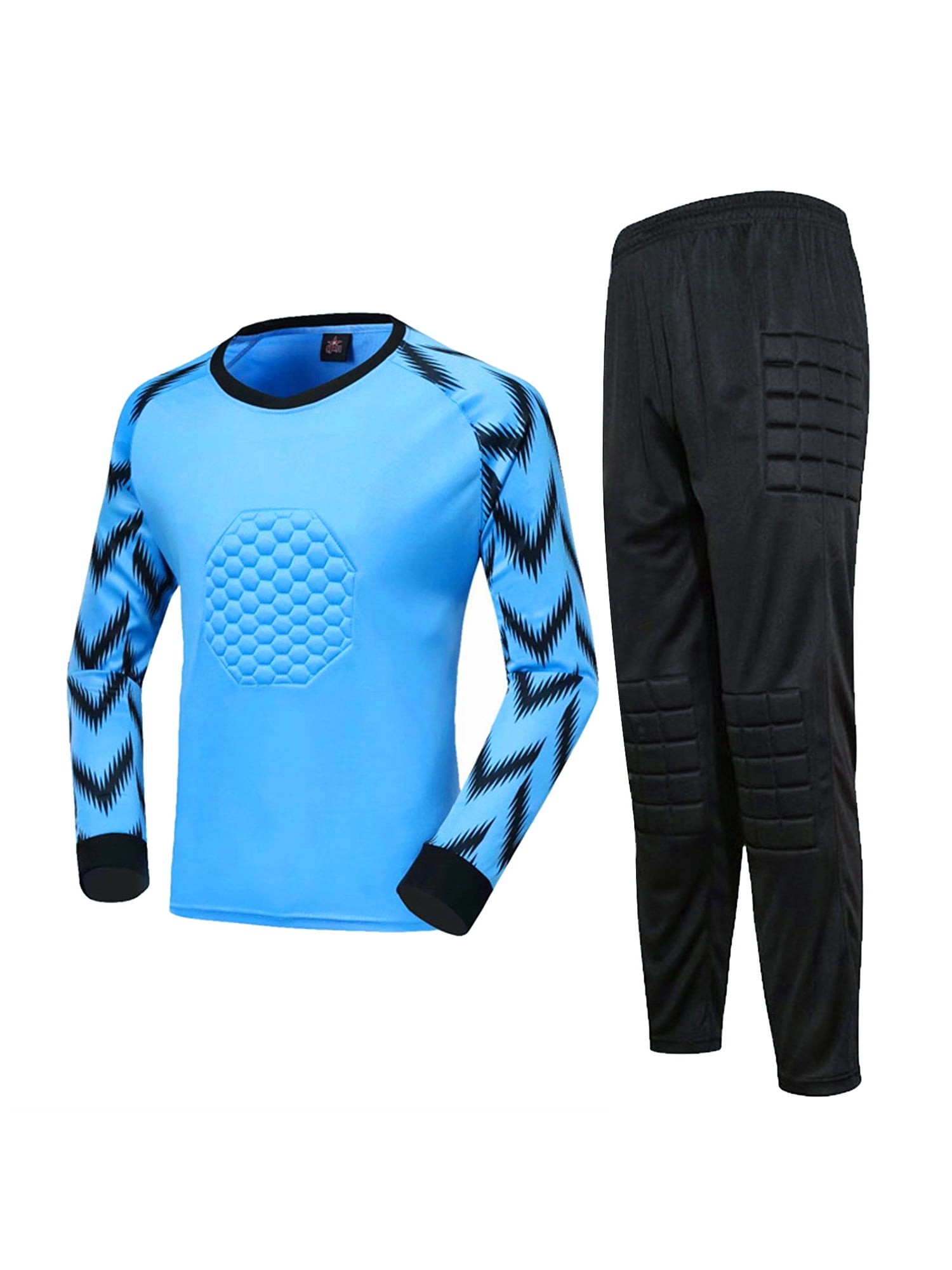 Haitryli Kids Boys Goalie Keeper Uniform Football Goalkeeper Shirts and Sponge Padded Pants Trousers Set Yellow 13 14 Walmart