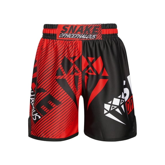 Haitryli Kids Boys Kickboxing Shorts Wrestling Boxing Trunks Boxer Briefs MMA Muay Thai Booty Shorts Type C 9-10
