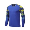 thumbnail image 1 of Haitryli Kids Boys Soccer Jersey Lightweight Long Sleeve Goalkeeper Jersey Football Goalie Training Shirts Blue 3XS/140, 1 of 4