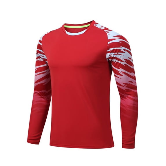 Haitryli Kids Boys Soccer Jersey Lightweight Long Sleeve Goalkeeper Jersey Football Goalie Training Shirts Red XXS/150