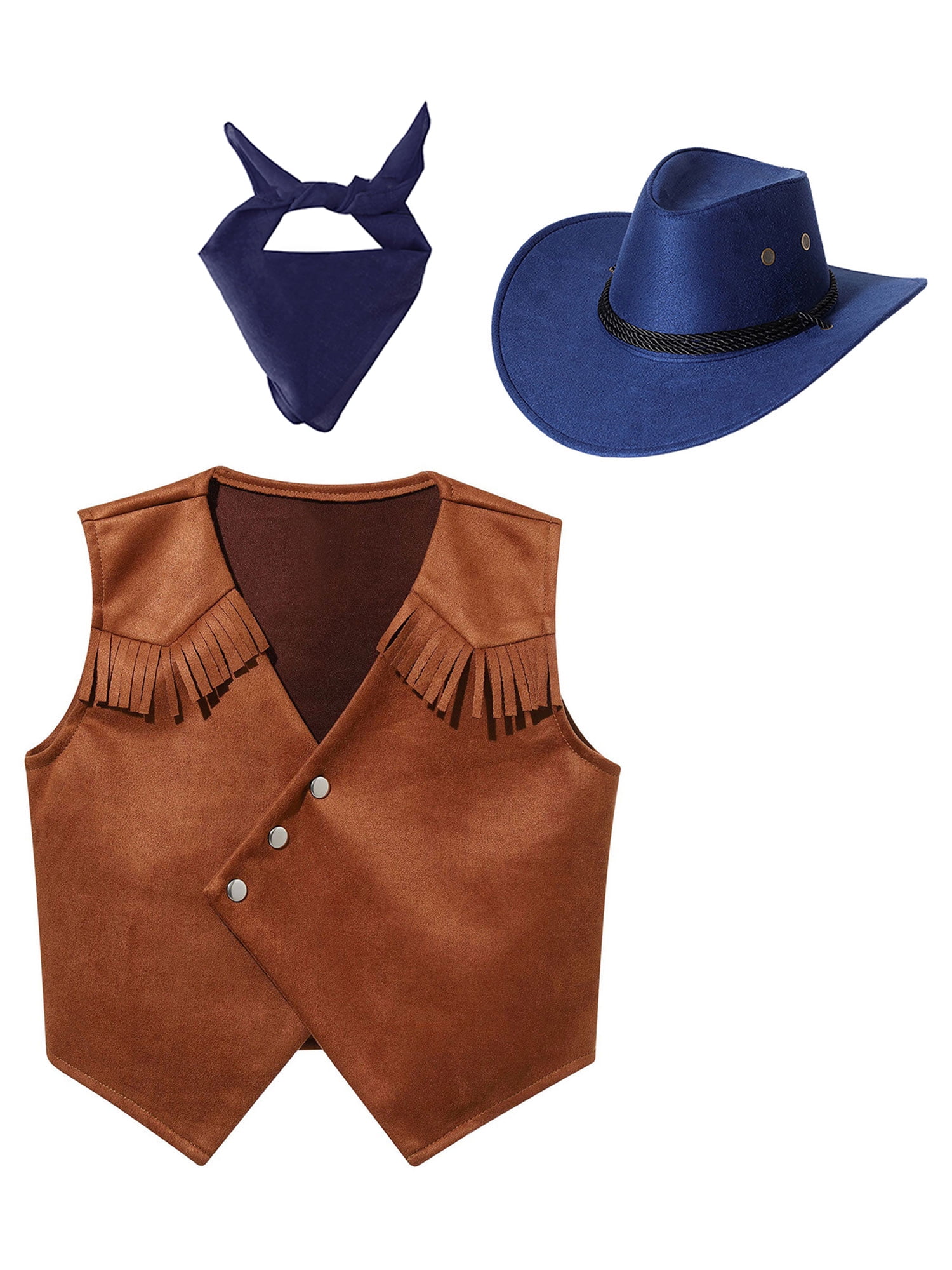LXKIKMM Baby Western Cowboy Costume Set - Vest, Pants, Hat & Scarf For Kids - View #8