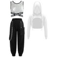 thumbnail image 1 of Haitryli Kids Girls 3 Pieces Active Outfit Dance Clothing Set Tracksuit Hip Hop Modern Jazz Performance Costume Silver 8, 1 of 5
