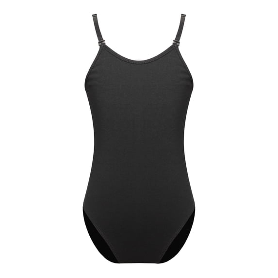 Haitryli Kids Girls Ballet Dance Gymnastics Leotard Adjustable Straps Camisole Undergarment Bodysuits Black 15-16