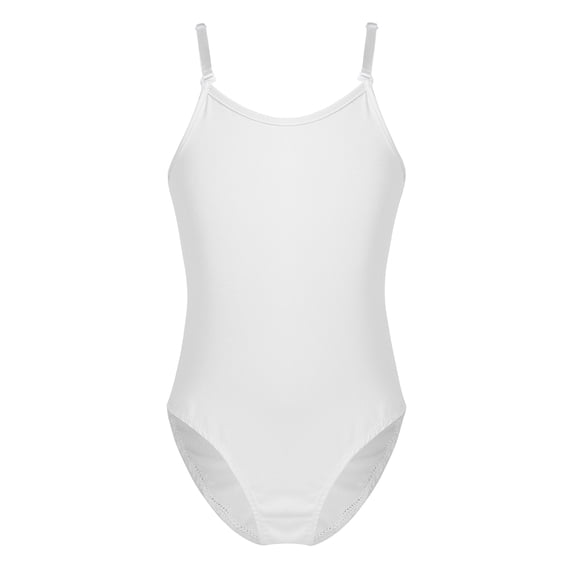 Haitryli Kids Girls Ballet Dance Gymnastics Leotard Adjustable Straps Camisole Undergarment Bodysuits Ivory 7-8