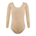 thumbnail image 1 of Haitryli Kids Girls Ballet Dance Leotard Fleece Lined Bodysuit Training Short Jumpsuit Turtleneck Biketard Round Neck 3-4, 1 of 7
