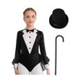 thumbnail image 1 of Haitryli Kids Girls Ballet Jazz Dance Gymnastic Skirted Leotard Sequins Magician Performance Party Outfit Set Black 14, 1 of 7