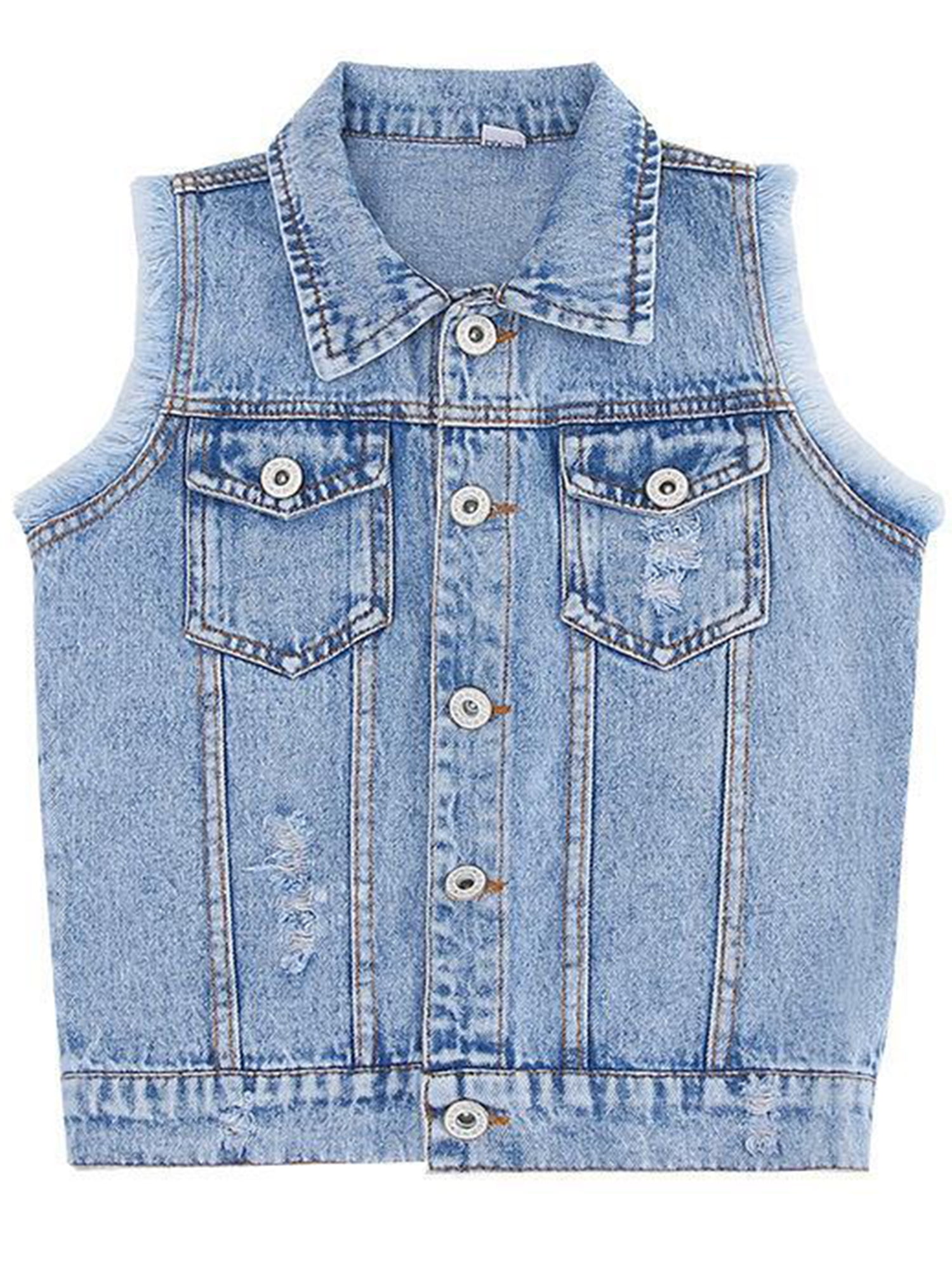 Girls jeans vest deals