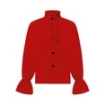 thumbnail image 1 of Haitryli Kids Girls Boys Ruffled Medieval Pirate Shirt Gothic Victorian Renaissance Poet Shirts Tops Red 10, 1 of 5
