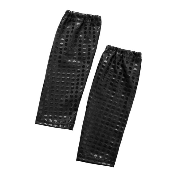 Haitryli Kids Girls Boys Shiny Metallic Dots Gloves Sequins Fingerless Gloves Arm Sleeves Party Accessory Black 2-6