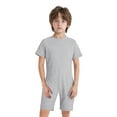thumbnail image 1 of Haitryli Kids Girls Boys Special Needs Adaptive Clothing Short Sleeve Back Invisible Zipper Solid Color Jumpsuit Grey 6, 1 of 7