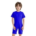 thumbnail image 1 of Haitryli Kids Girls Boys Special Needs Adaptive Clothing Short Sleeve Back Invisible Zipper Solid Color Jumpsuit Royal Blue 16, 1 of 5