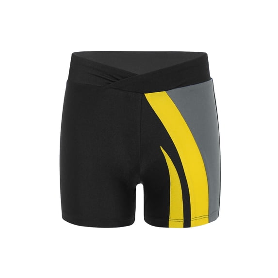 Haitryli Kids Girls Boys Sports Shorts Running Workout Outfits Gymnastics Sports Quick Dry Shorts Gray Yellow 6