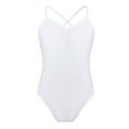 thumbnail image 1 of Haitryli Kids Girls Camisole Ballet Dance Gymnastics Leotard Crisscross Back Bodysuit Jumpsuit Dancewear White 5-6, 1 of 5
