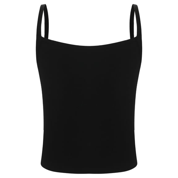 Haitryli Kids Girls Camisole Vest Spaghetti Straps Dance Tank Tops Workout Training Vest Undershirts Black 6-8