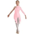 thumbnail image 1 of Haitryli Kids Girls One Shoulder Ballet Dance Leotard Lyrical Dress Modern Contemporary Ballroom Dress Pink 6, 1 of 7