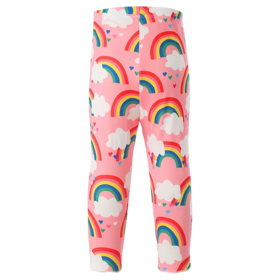 Haitryli Kids Girls Cute Printed Leggings Yoga Pants Toddler Slim Fit Tights Pink Rainbow 120