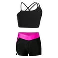 thumbnail image 1 of Haitryli Kids Girls Dancing Clothing Set Criss Cross Back Tank Top with Shorts Outfit Ballet Jazz Hot Pink 10, 1 of 7