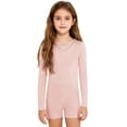 thumbnail image 1 of Haitryli Kids Girls Gymnastics Leotard Long Sleeve Ballet Dance Bodysuit Biketard Tumbling Unitard with Shorts Pink 12, 1 of 6