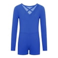 thumbnail image 1 of Haitryli Kids Girls Gymnastics Leotard Long Sleeve Ballet Dance Bodysuit Biketard Tumbling Unitard with Shorts Royal Blue 4, 1 of 6