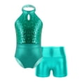thumbnail image 1 of Haitryli Kids Girls Gymnastics Leotard Sleeveless Biketard Unitard Fitness Dance Clothing Athletic Bodysuit Lake Green 10, 1 of 7