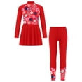 thumbnail image 1 of Haitryli Kids Girls Modest Muslim Swimsuit Long Sleeve Swim Dress with Pants Rashguard Bathing Suit Red 10, 1 of 7