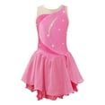 thumbnail image 1 of Haitryli Kids Girls Rhinestone Color Block Figure Ice Skating Dress Sleeveless Ballet Dancewear Pink 8, 1 of 7
