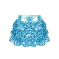 thumbnail image 1 of Haitryli Kids Girls Sequined Metallic Mini Ballet Hip Hop Jazz Latin Dance Skirt Ballroom Skirt Light Blue 10, 1 of 5