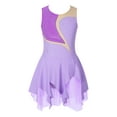 thumbnail image 1 of Haitryli Kids Girls Shiny Ballet Dance Dress Sleeveless Mesh Gymnastic Figure Ice Skating Leotard Dancewear Lavender 14, 1 of 7