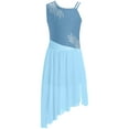 thumbnail image 1 of Haitryli Kids Girls Shiny Rhinestone Lyrical Dance Dress Contemporary Dance Sleeveless Leotard Dress Light Blue 16, 1 of 3