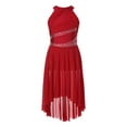 thumbnail image 1 of Haitryli Kids Girls Sleeveless Glitter Rhinestone Figure Skating Dress Lyrical Contemporary Dance Dress Burgundy 12, 1 of 7