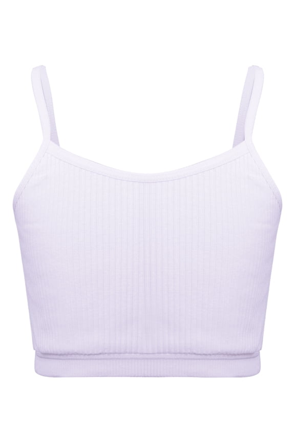 Kids Girls Training Bra Puberty Teenager Cotton Crop Cami Bralette Classic Camisole Spaghetti Straps Undershirt Light Purple 10-12