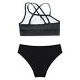 thumbnail image 1 of Haitryli Kids Girls Two Piece Swimsuit Swimming Tankini Rash Guard Camisole and Brief Panties Set Black 6, 1 of 7