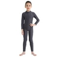 thumbnail image 1 of Haitryli Kids Girls Unitard Full Body Long Sleeve One Piece Ballet Dance Gymnastics Leotard Dancewear Dark Grey 4-5, 1 of 7