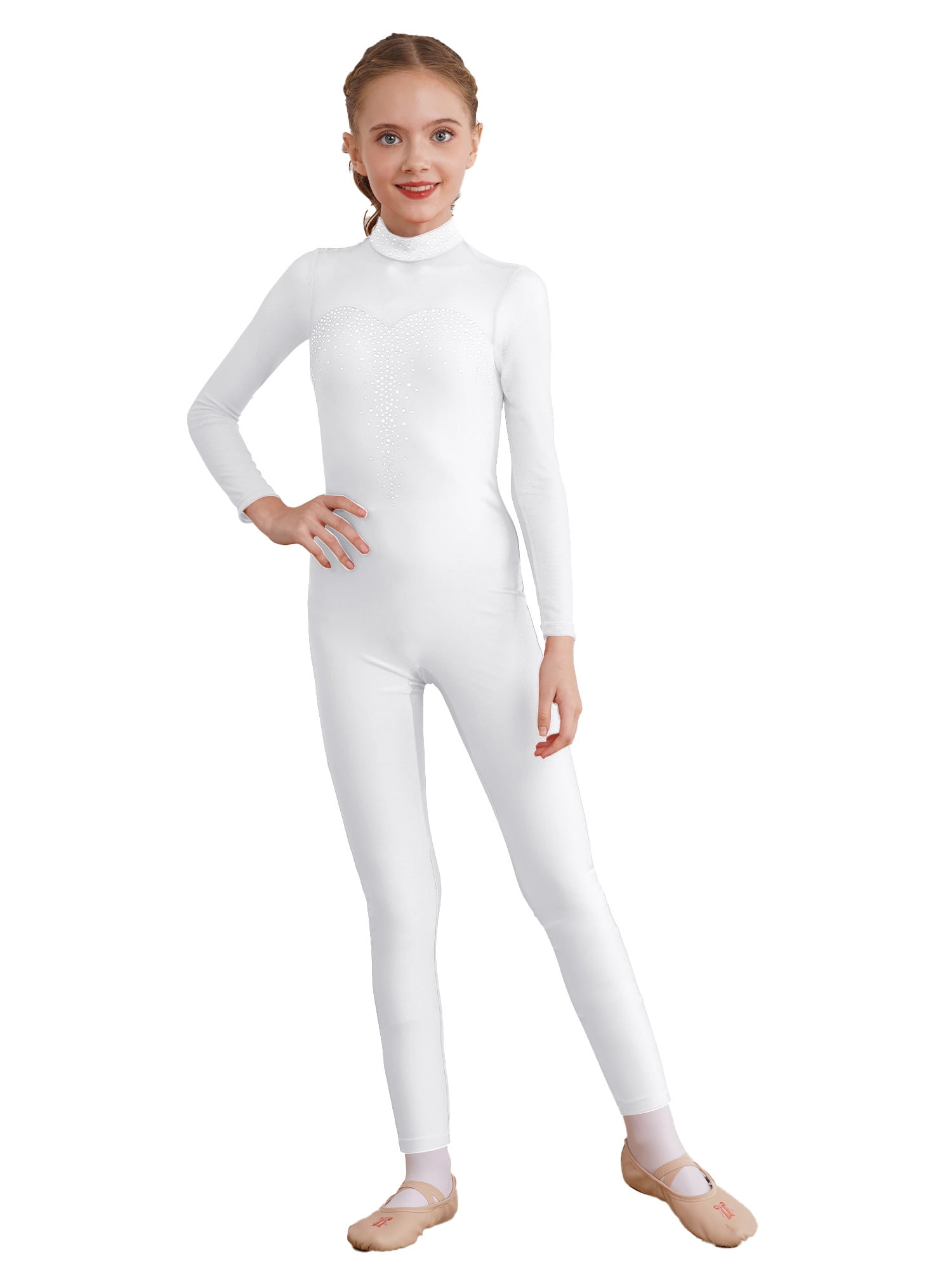 Haitryli Kids Girls Unitards Full Body Long Sleeve Gymnastics Leotard ...