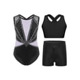 thumbnail image 1 of Haitryli Kids Glitter Gymnastics Outfits Girls Sleeveless Sparkly Leotard Ballet Dance Unitard Biketard Vest with Shorts Set Light Purple 12, 1 of 3
