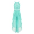 thumbnail image 1 of Haitryli Kids Lace Halter Neck Beaded Flower Girl Dress Chiffon Wedding Dance Romper Gown Mint Green 8, 1 of 5
