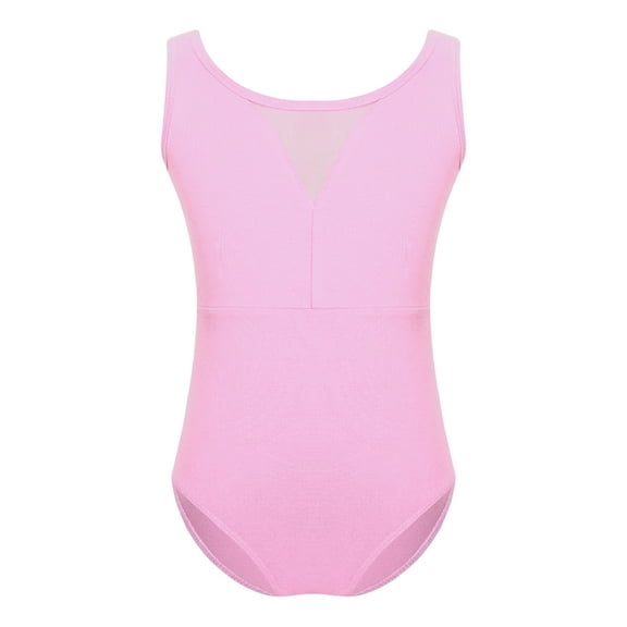 Haitryli Kids Mesh Dance Leotard Baby Girls Gymnastics Unitard Ballet Bodysuit Ballerina Outfit Pink 15-16