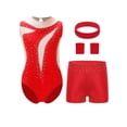thumbnail image 1 of Haitryli Kids Workout Clothing Sets Tumbling Gymnastic Outfits Tank Ballet Unitard Clothes with Shorts B Red 8, 1 of 7