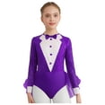 thumbnail image 1 of Haitryli Little Girls Jazz Latin Lyrical Dancewear Sparkly Ballet Leotards Ballerina Outfit Feather Tutu Dress Purple 10, 1 of 5