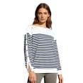 thumbnail image 1 of Haitryli Long Sleeve Adaptive Sweatshirt for Womens Striped Tear-away Press Buttons Recovery Shirt With Pocket Navy Blue XXL, 1 of 7