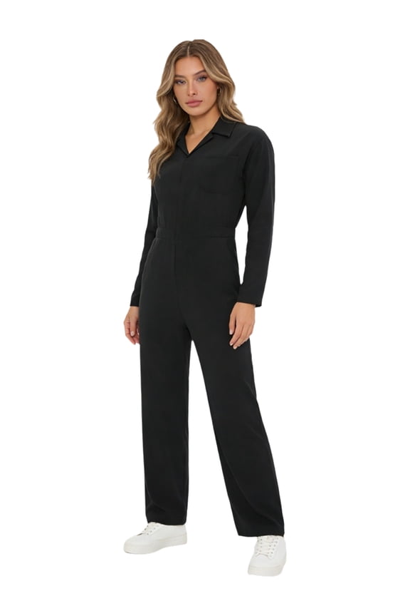 Mechanic Suit for Men Women's Jumpsuit One-piece Workwear Boiler Suit Jumpsuit Coveralls Black S