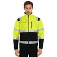 thumbnail image 1 of Haitryli Men Adults Hi Vis Work Jacket Reflective Fleece Safety Jacket with Pockets High Visibility Outdoor Work Coat Fluorescent Green L, 1 of 7