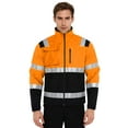 thumbnail image 1 of Haitryli Men Adults Hi Vis Work Jacket Reflective Fleece Safety Jacket with Pockets High Visibility Outdoor Work Coat Orange M, 1 of 5