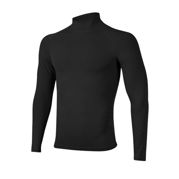 Haitryli Men Compression Workout Active Performance Baselayer Shirts Quick Dry Rash Guard Swim Shirt Black XL