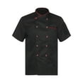 thumbnail image 1 of Haitryli Men Short/Long Sleeve Chef Coat Solid Chef Jacket Cooking Uniform Black Short Sleeve M, 1 of 7