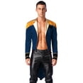 thumbnail image 1 of Haitryli Men's Adult Circus Ringmaster Costume Open Front Velvet Tassel Long Tailcoat Jacket Coat Dark Blue M, 1 of 7