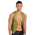 thumbnail image 1 of Haitryli Men's Glitter Sequins Waistcoat Sleeveless Vest Disco Party Club Wear Gold M, 1 of 7