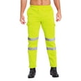 thumbnail image 1 of Haitryli Men's High Visibility Safety Pants Hi Vis Reflective Utility Work Pants Public Service Workwear Green M, 1 of 3